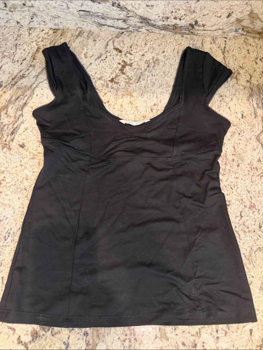 Zara Black Tank Top Blouse with Wide Straps